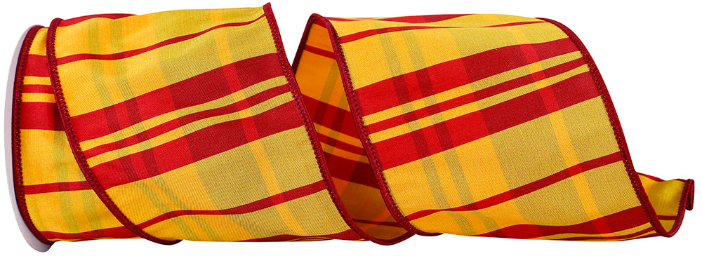 Flame 4 Inch Tierra Sunset Wired Edge Ribbon for Wreaths & Bows