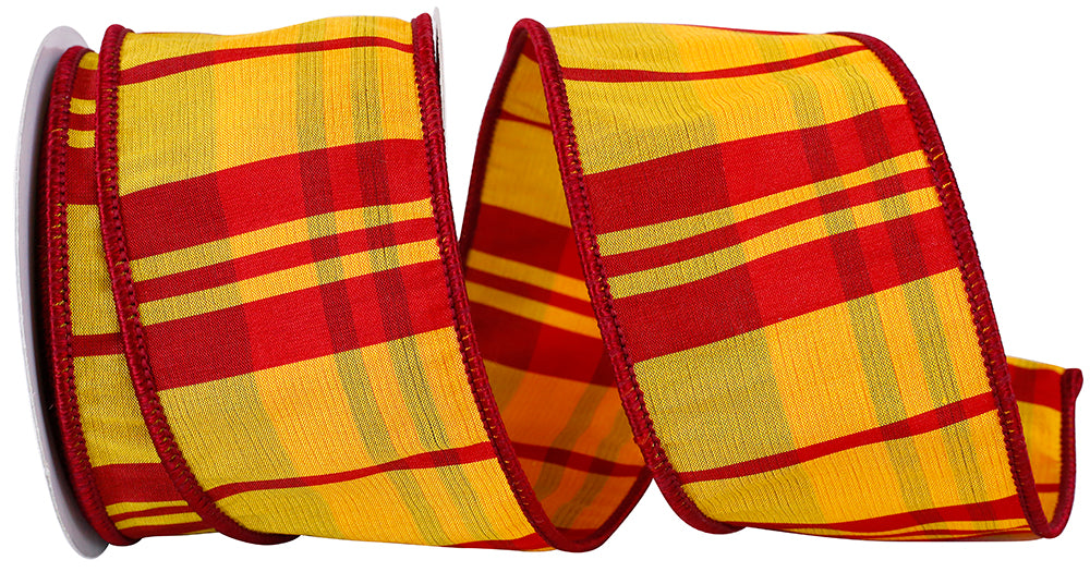 Flame 2-1 2 Inch Tierra Sunset Wired Edge Ribbon for Wreaths & Bows