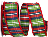 Carpenter Plaid Wired Edge Ribbon Multi 1-1/2 Inch for Wreaths