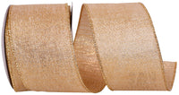 Gold Metallic Shine Wired Edge Ribbon 2-1/2 Inch for Wreaths