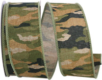 Multi 1-1 2 Inch Camouflage 4 Wired Edge Ribbon Rd for Wreaths & Bows