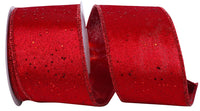 Red Velvet Plush Glitter Dots Ribbon 2-1/2 Inch 10 Yards