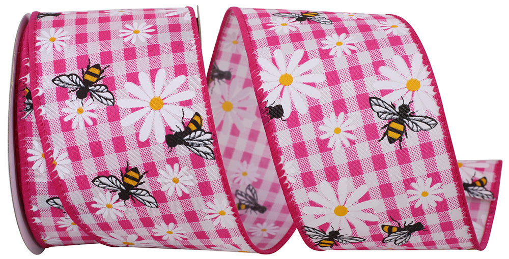 Fuchsia 2-1/2 Inch Wired Edge Ribbon for Wreaths and Bows