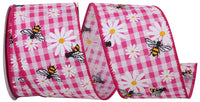 Fuchsia 2-1/2 Inch Wired Edge Ribbon for Wreaths and Bows