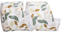Natural 2-1 2 Inch Leaf Natural Texture Wired Edge Ribbon for Wreaths & Bows