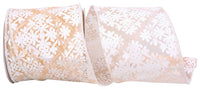 Rose 4 Inch Rustic Filigree Sheer Wired Edge Ribbon for Wreaths & Bows