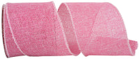 Pink 4 Inch Burlap Wired Edge Ribbon for Wreaths