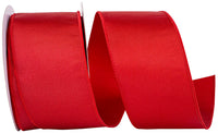 Red 2-1 2 Inch Grosgrain Sheen Wired Edge Ribbon for Wreaths & Bows