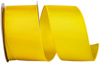 Yellow 2-1 2 Inch Grosgrain Sheen Wired Edge Ribbon for Wreaths & Bows