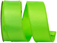 Lime 1-1 2 Inch Grosgrain Sheen Wired Edge Ribbon for Wreaths & Bows