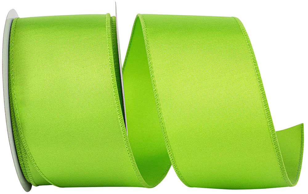 Lime 2-1 2 Inch Grosgrain Sheen Wired Edge Ribbon for Wreaths & Bows