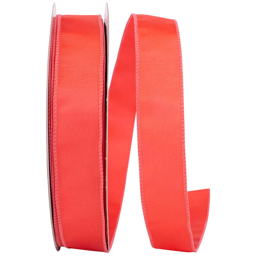 Salmon 1-1 2 Inch Grosgrain Sheen Wired Edge Ribbon for Wreaths & Bows