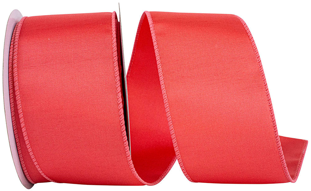 Salmon 2-1 2 Inch Grosgrain Sheen Wired Edge Ribbon for Wreaths & Bows