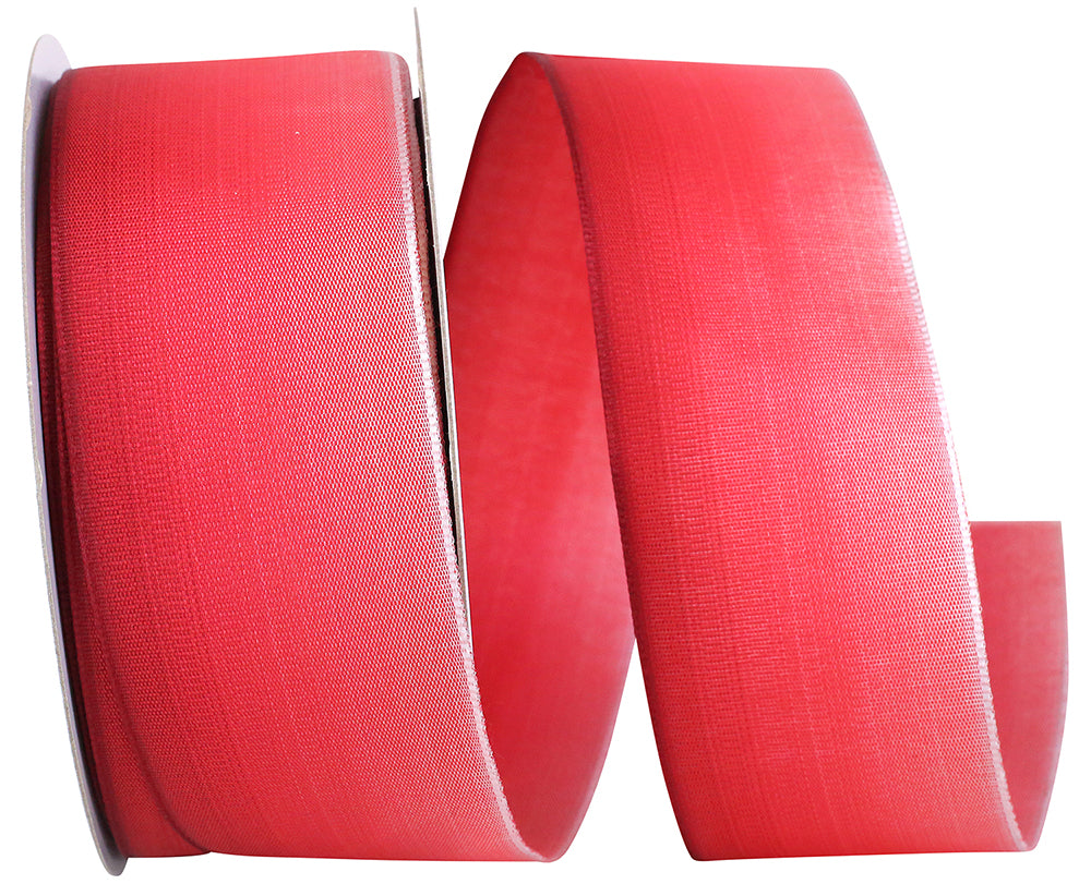 Red Taffeta Ombre Wired Edge Ribbon 1-1/2 Inch for Bows