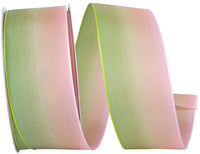 Taffeta Ombre Ribbon Pink Green 1-1/2 Inch for Bows