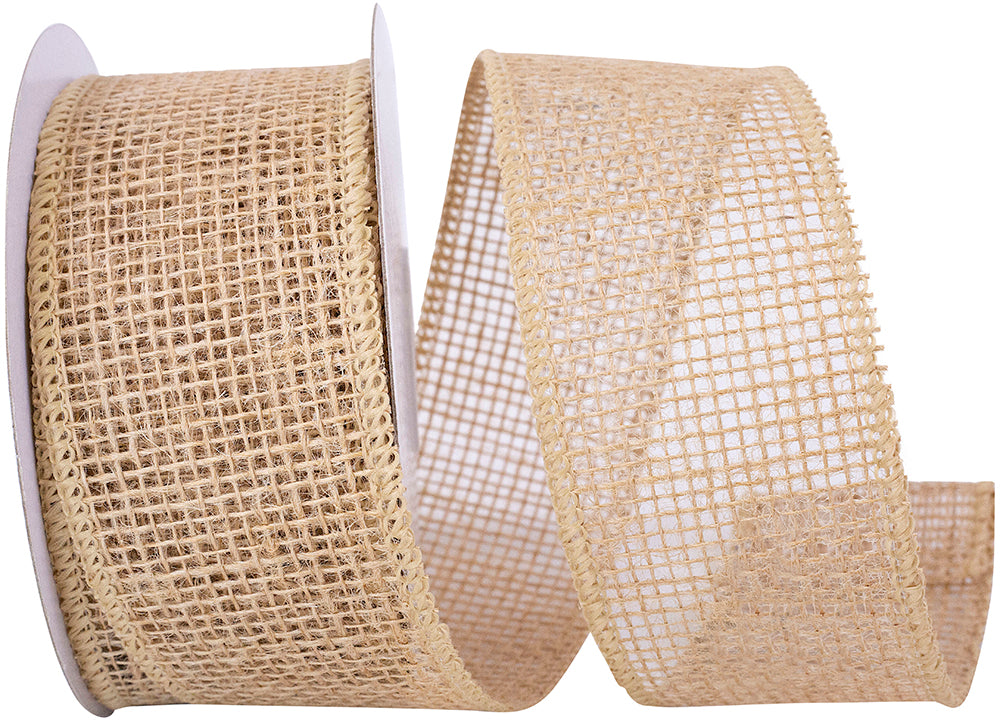Burlap Open Weave Ribbon Natural 2-1/2 Inch for Wreaths