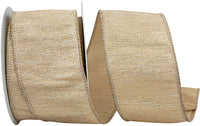 Sparkle Metallic Striped Wired Edge Ribbon Light 2-1/2 Inch