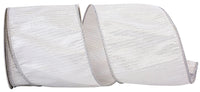 Silver 4 Inch Wired Edge Ribbon for Wreaths and Bows