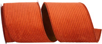 Burnt Corduroy Wired Edge Ribbon 4 Inch for Wreaths