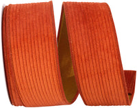 Burnt Corduroy Wired Edge Ribbon 2-1/2 Inch for Bows