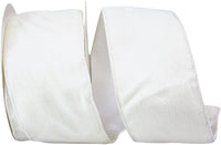 White 4 Inch Luxe Designer Velvet Plush Tissue Backed Wired Edge Ribbon for Wreaths & Bows