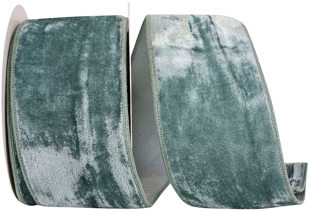 Aqua Velvet Plush Wired Edge Ribbon 4 Inch for Wreaths