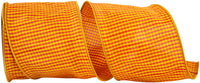 Yellow 4 Inch Micro Check Tierra Wired Edge Ribbon for Wreaths & Bows