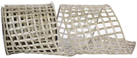 Platinum Metallic Wired Edge Ribbon 4 Inch for Wreaths