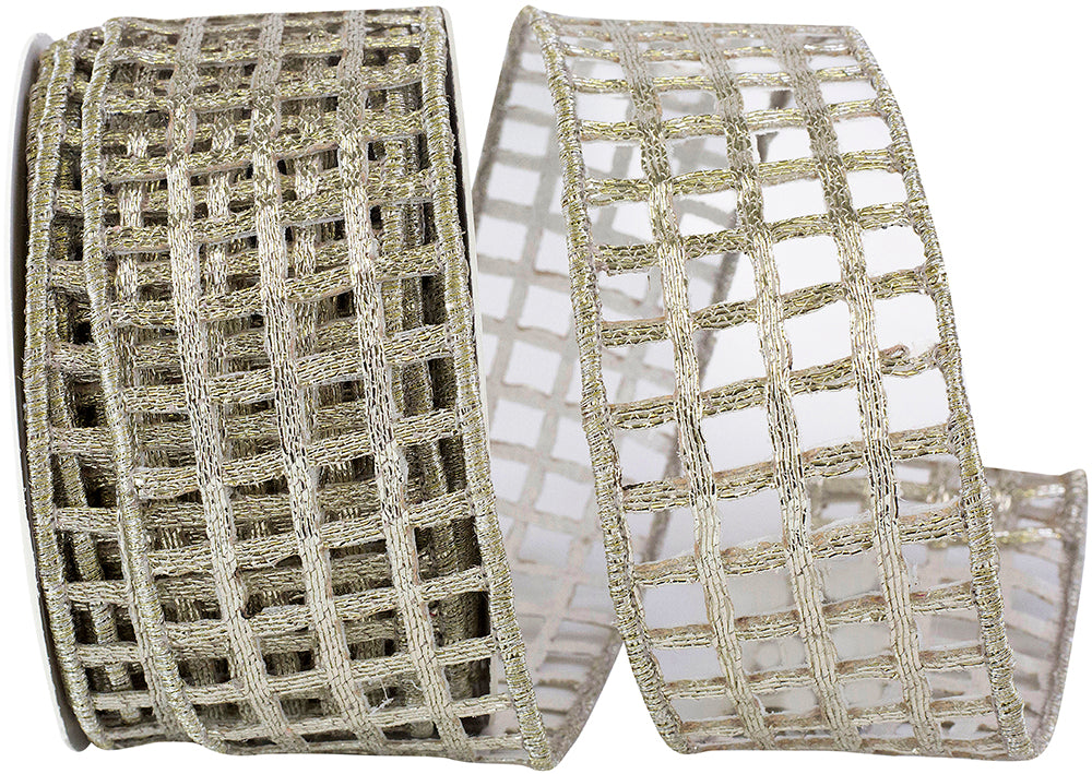 Platinum Metallic Wired Edge Ribbon 2-1/2 Inch for Bows