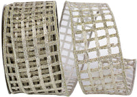 Platinum Metallic Wired Edge Ribbon 2-1/2 Inch for Bows