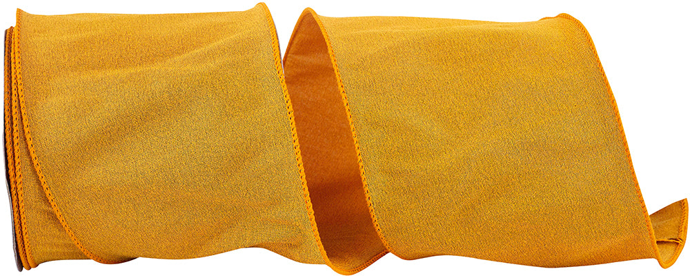 Mustard 4 Inch Malibu Sunset Wired Edge Ribbon for Wreaths & Bows