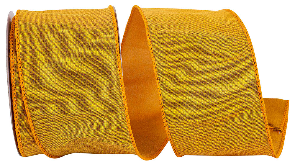 Mustard 2-1 2 Inch Malibu Sunset Wired Edge Ribbon for Wreaths & Bows