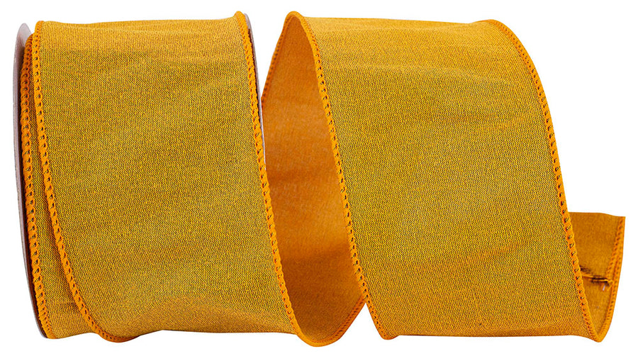 Mustard 2-1 2 Inch Malibu Sunset Wired Edge Ribbon for Wreaths & Bows