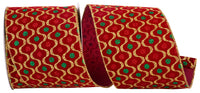 Scarlet Velvet Glitter Wired Edge Ribbon 4 Inch for Bows
