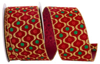 Scarlet Velvet Glitter Ribbon 2-1/2 Inch for Wreaths