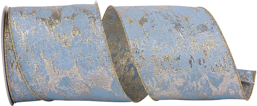 Brocade Metallic Wired Edge Ribbon 4 Inch Light 10Yds