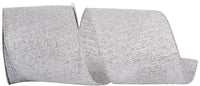 Silver 4 Inch Wired Edge Metallic Ribbon for Wreaths
