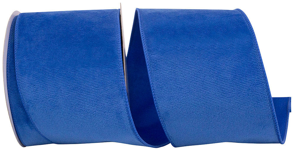 Royal 4 Inch Velvet Plush Fashion Wired Edge Ribbon for Wreaths & Bows