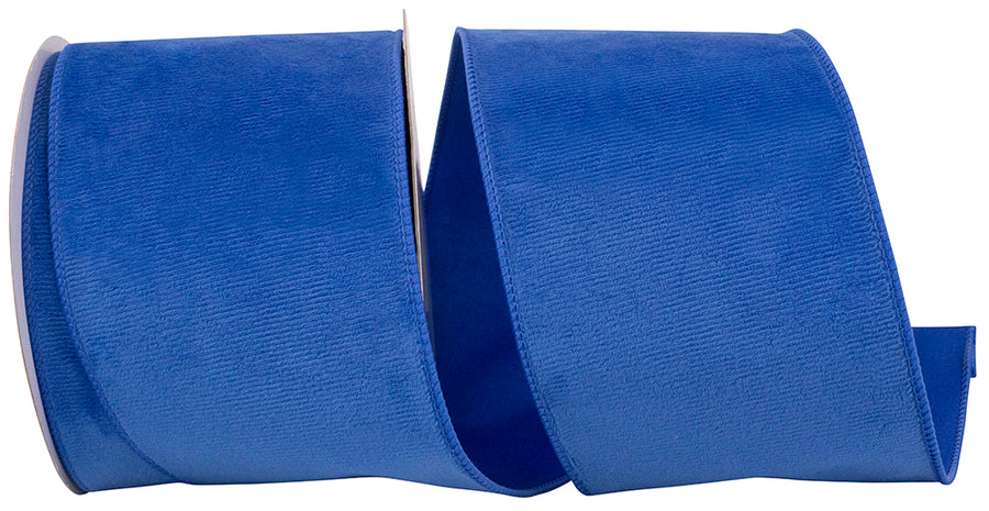 Royal 4 Inch Velvet Plush Fashion Wired Edge Ribbon for Wreaths & Bows