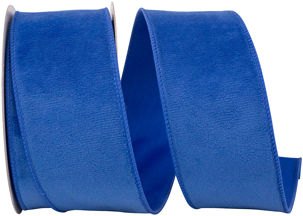 Royal 2-1 2 Inch Velvet Plush Fashion Wired Edge Ribbon for Wreaths & Bows
