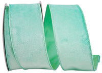 Aqua Velvet Plush Wired Edge Ribbon 2-1/2 Inch for Bows