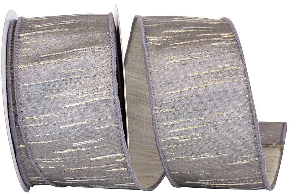 Platinum 2-1 2 Inch Textura Fashion Dupioni Wired Edge Ribbon for Wreaths & Bows