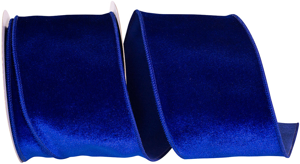 Royal 4 Inch Velvet Plush Deluxe Dupioni Backed Wired Edge Ribbon for Wreaths & Bows