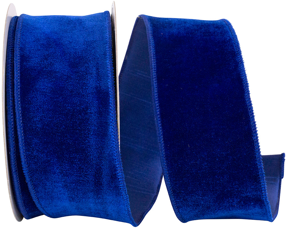 Royal 2-1 2 Inch Velvet Plush Deluxe Dupioni Backed Wired Edge Ribbon for Wreaths & Bows