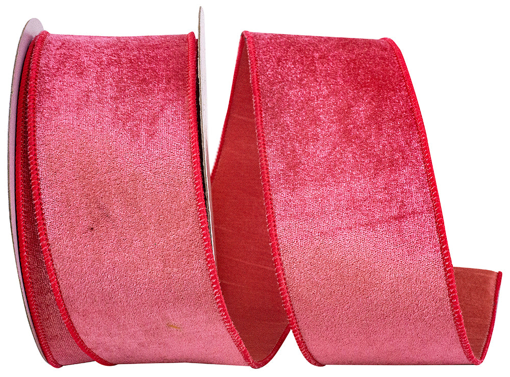 Azalea 2-1 2 Inch Velvet Plush Deluxe Dupioni Backed Wired Edge Ribbon for Wreaths & Bows