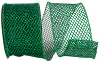 Hunter 2-1 2 Inch Grand Net Sparkle Wired Edge Ribbon for Wreaths & Bows