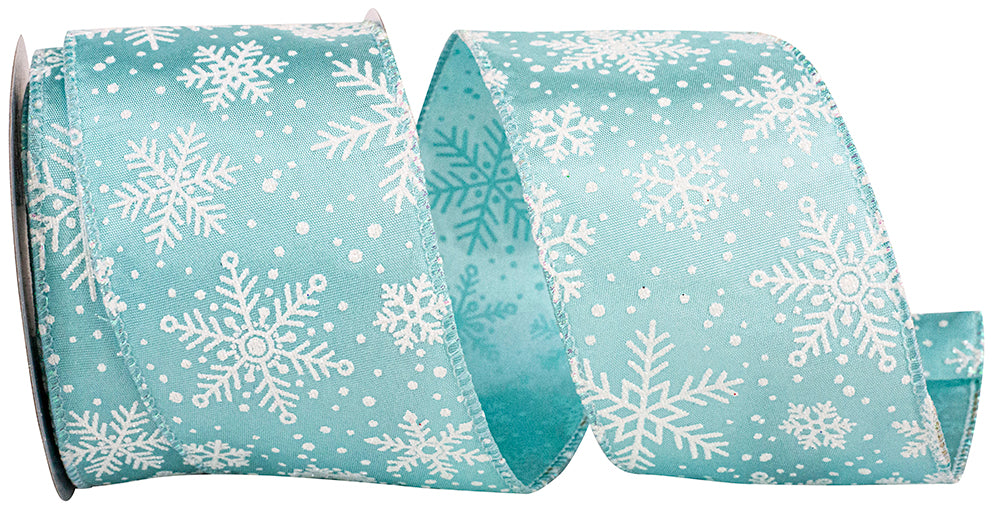 Aqua Iridescent Wired Edge Ribbon 2-1/2 Inch for Wreaths