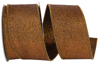 Copper Glitter Deluxe Wired Edge Ribbon 2-1/2 Inch