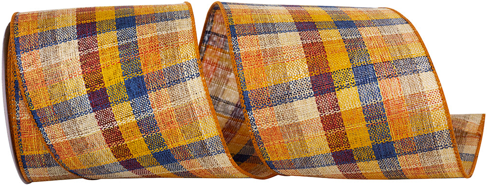 Sienna 4 Inch Wired Edge Country Plaid Ribbon for Bows