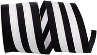 Black 2-1 2 Inch Grosgrain Jumbo Stripe Woven Wired Edge Ribbon for Wreaths & Bows